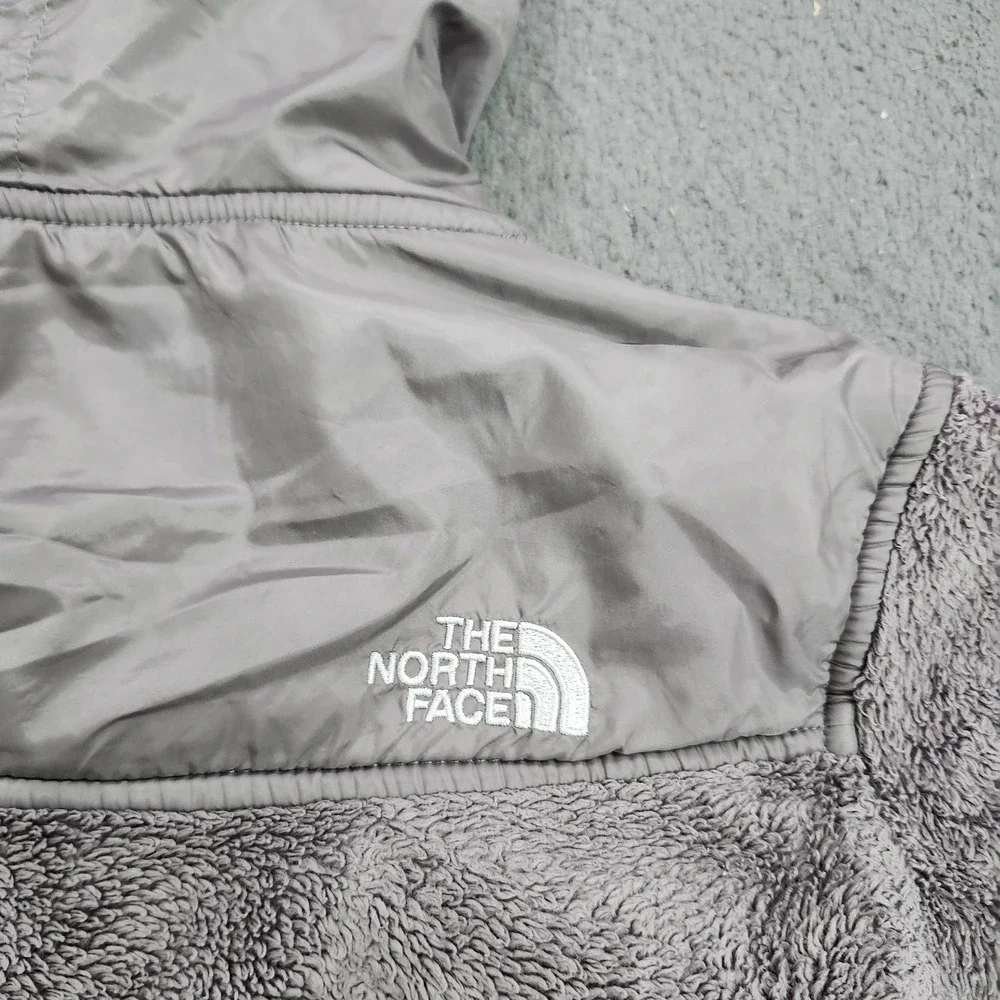 The North Face Jacket Womens Small Gray Hooded Fleece Full Zip Pockets Outdoor